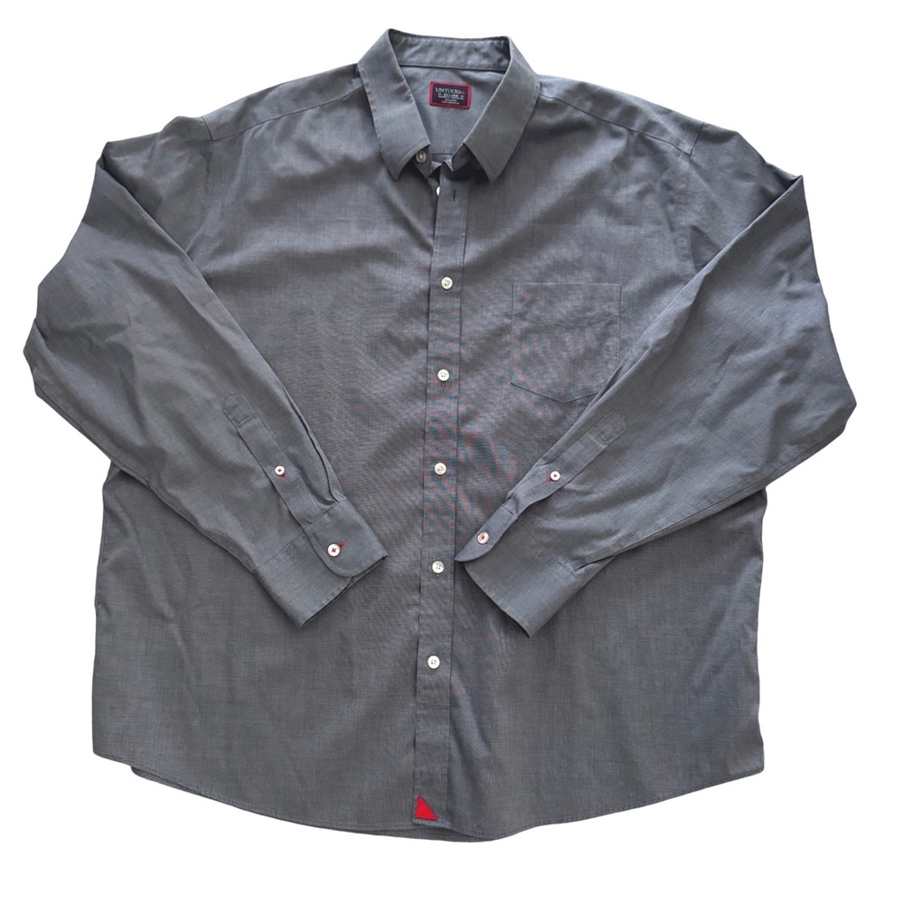 UNTUCKit Blue Gray Button Down Shirt XXL Relaxed Fit Wrinkle Free - Picture 7 of 8